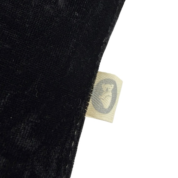 Koala Kanvas Black Velvet Crossbody Bag Silver Stripe Medium Adjustable Zipper - Picture 7 of 9